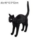 GobekUsa Black Cat Resin Table Lamp for Bedroom Office Dining Room