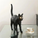 GobekUsa Black Cat Resin Table Lamp for Bedroom Office Dining Room