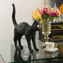 GobekUsa Black Cat Resin Table Lamp for Bedroom Office Dining Room