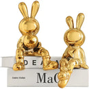 GobekUsa Electroplated Rabbit Sculpture Set, Home Office Decor, Living Room Animal Statue