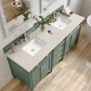 James Martin Brittany 72" Double Bathroom Vanity, Smokey Celadon
