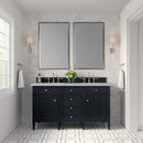 James Martin Brittany 60" Double Bathroom Vanity, Black Onyx