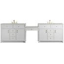 James Martin Bellshire 120" Double Bathroom Vanity, Bright White