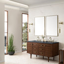 James Martin Amberly 60" Dual Mount Double Bathroom Vanity, Mid-Century Walnut
