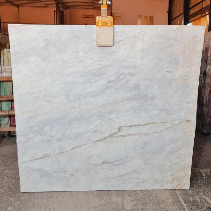 Sugar White Bookmatching Polished Marble Slab