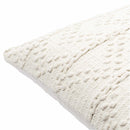 Sumiton White Textured Crochet Cotton Throw Pillow