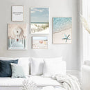 GobekUsa Summer Beach Seashell Canvas Wall Art