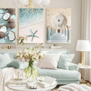 GobekUsa Summer Beach Seashell Canvas Wall Art