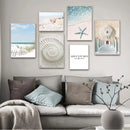 GobekUsa Summer Beach Seashell Canvas Wall Art
