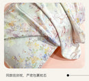 GobekUsa Summer Floral Satin Silk Duvet Cover Set