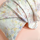 GobekUsa Summer Floral Satin Silk Duvet Cover Set