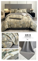 GobekUsa Summer Floral Satin Silk Duvet Cover Set