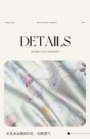 GobekUsa Summer Floral Satin Silk Duvet Cover Set