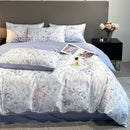 GobekUsa Summer Floral Satin Silk Duvet Cover Set