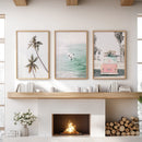 Tropical Beach Wall Art Set. Modern Coastal Surfing Prints by Wall Art Set