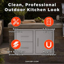 Summerset 33" Flush Mount 2 Soft Closing Drawers And Access Door Combo [DC2-33] (SAK45978) by SAKSBY.com