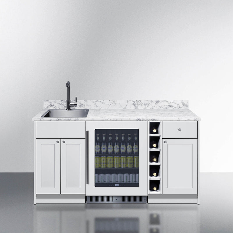 Summit Oasis Wet Bar Kitchenette With Countertop, Beverage Center, And Fully Assembled Cabinetry [OASISWH35] (SAK19178)