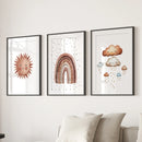 Minimalist Baby Room Wall Art Set of 3. Earthy Rainbow Theme by Wall Art Set