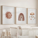 Minimalist Baby Room Wall Art Set of 3. Earthy Rainbow Theme by Wall Art Set