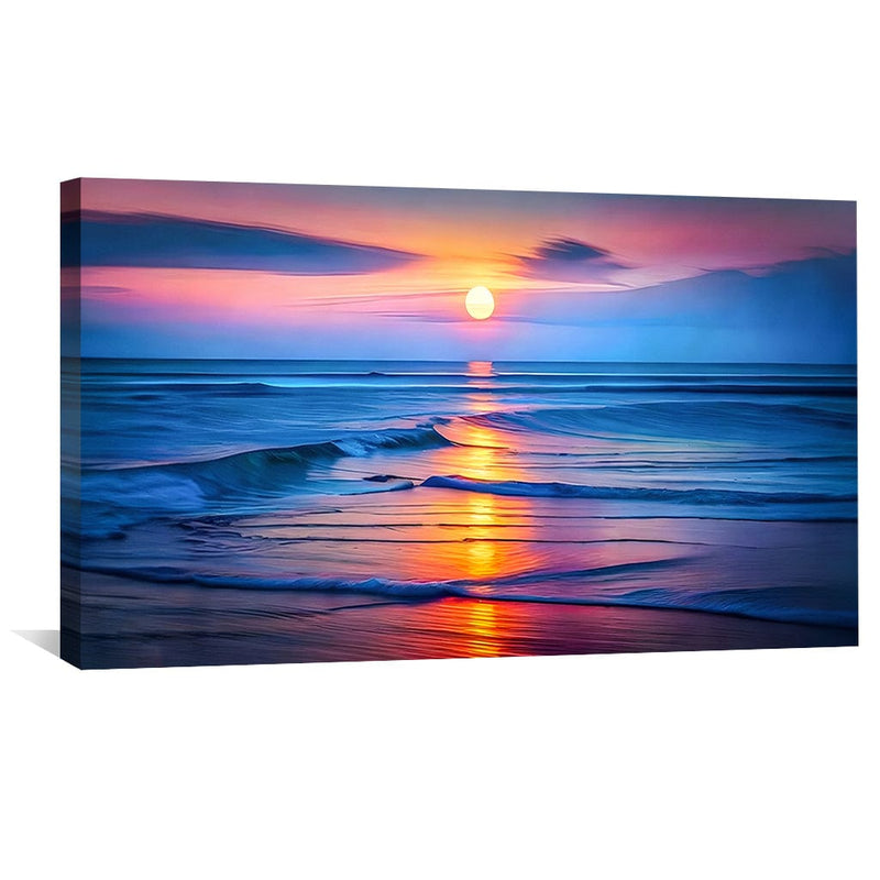 Sun Setting Ocean Canvas