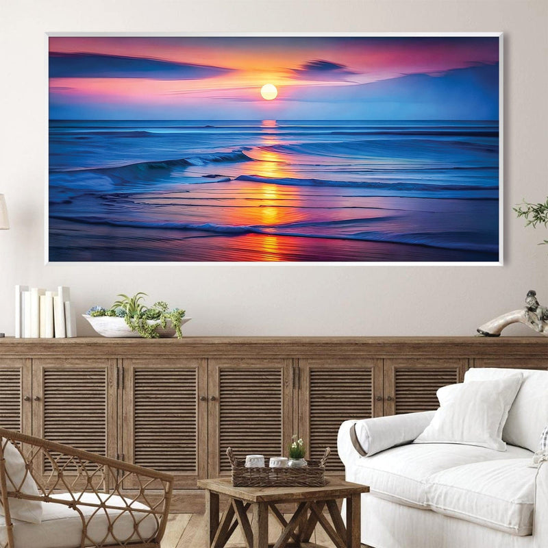 Sun Setting Ocean Canvas