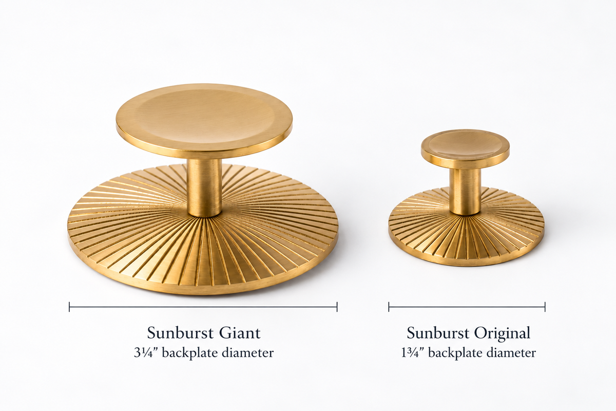 Sunburst, Solid Brass Cabinet Knobs, photo 3 of 6