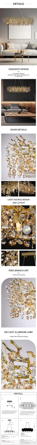 GobekUsa Sunflower Crystal Chandelier for Dining Room