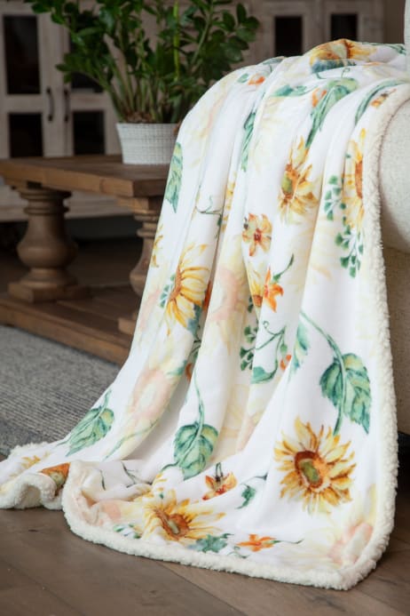 Sunflower Plush Throw