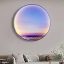 GobekUsa Circular Ring Sky Blue White Cloud Wall Lamp for Living Room Baby Bedroom