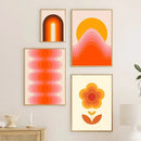 GobekUsa Sunset Rainbow Flower Canvas Art Print