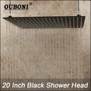 GobekUsa 20 Inch Super Slim Matte Black Square Rain Shower Head by Stainless Steel