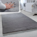 Super Soft Area Rug Fluffy High Pile Cosy Luxurious Touch in Solid Anthracite