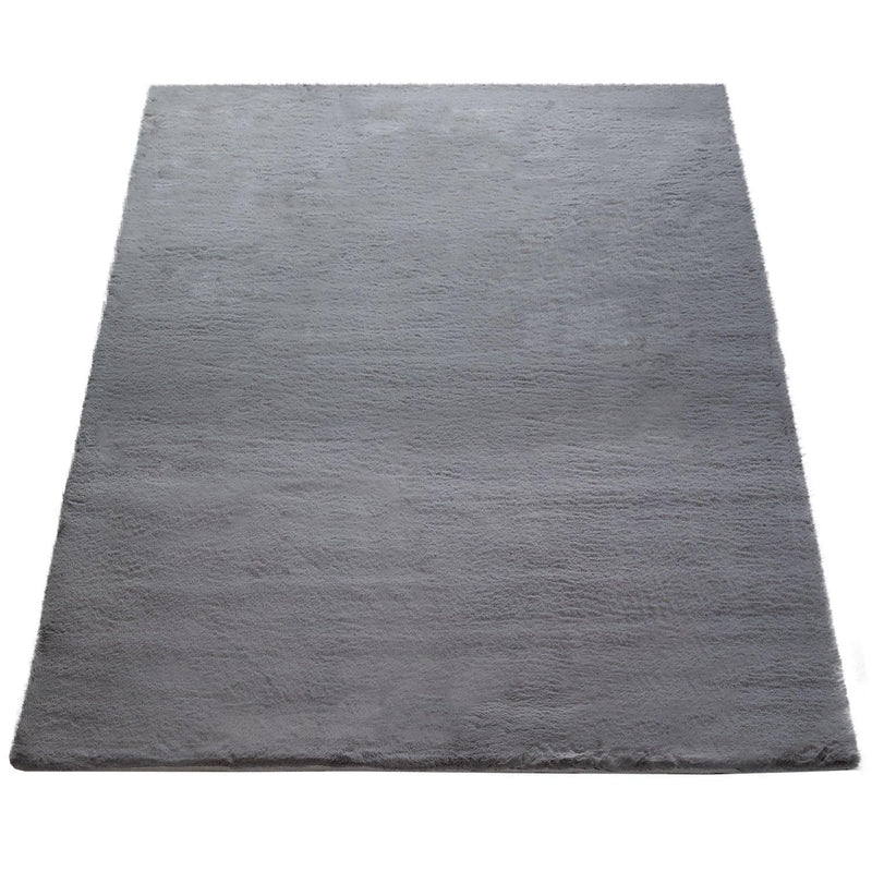 Super Soft Area Rug Fluffy High Pile Cosy Luxurious Touch in Solid Anthracite