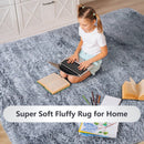 5 x 7 Feet Modern Rectangular Soft Shag Area Rug for Living Room Bedroom by LJGDeals