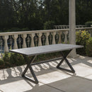 Rolando Outdoor Aluminum Dining Table with Steel Frame