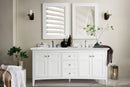 James Martin Palisades 72" Double Bathroom Vanity, Bright White