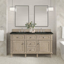 James Martin Lorelai 60" Double Bathroom Vanity, Whitewashed Oak