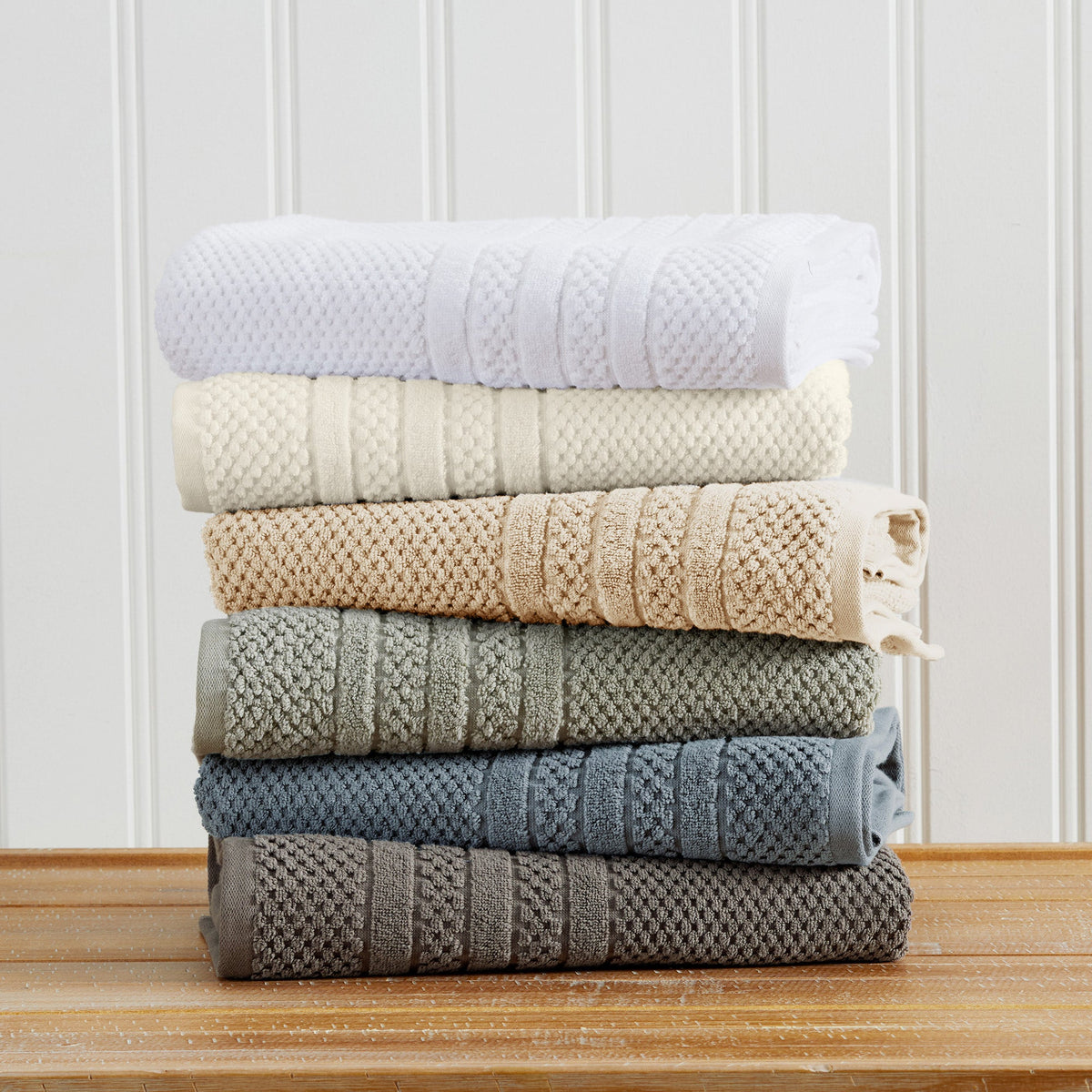 100% Cotton Checkered Jacquard Bath Towel Set - Giuliana Collection, photo 14 of 52