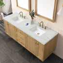 James Martin Laurent 72" Dual Mount Double Bathroom Vanity, Light Natural Oak