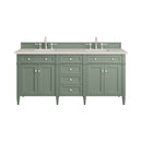 James Martin Brittany 72" Double Bathroom Vanity, Smokey Celadon