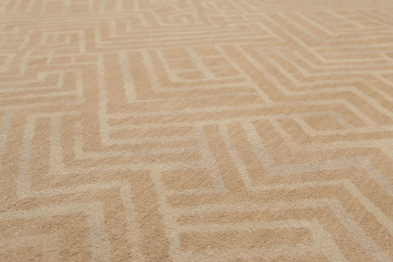 6' x 9' Hand Knotted Geometric Pattern 100% Wool Area rug Tan