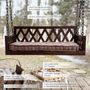 Brown Porch Swing with Cushion by Decor Steals