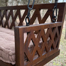 Brown Porch Swing with Cushion by Decor Steals