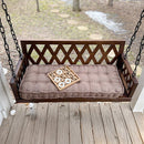 Brown Porch Swing with Cushion by Decor Steals
