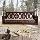Brown Porch Swing with Cushion by Decor Steals