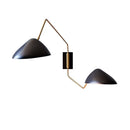 GobekUsa Swing Arm Black Wall Sconce: Metal Duckbill Reading Wall Light with 2-Bulb Design