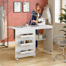 Folding Sewing Craft Table Shelf Storage Cabinet Home Furniture