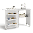 Folding Sewing Craft Table Shelf Storage Cabinet Home Furniture by LJGDeals