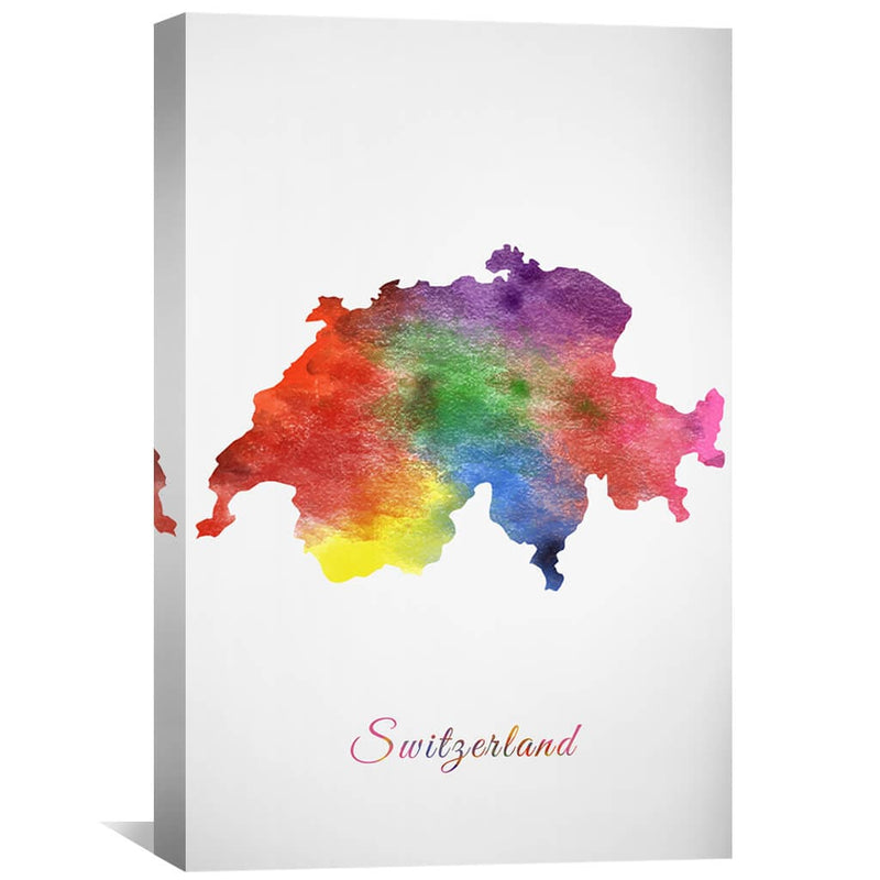 Switzerland Rainbow Canvas