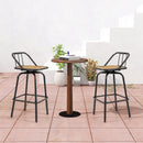 360° Swivel Bar Stool Set of 2 with Footrest and Backrest-Balck & Natural by LJGDeals